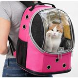 AlaPet Ufo Astronot Kedi Taşıma Çantası - 7 Hava Kanallı Pati Desenli 47X40X35CM (15KG) - Pembe