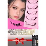 alaraycosmetics ALARA^NIN KİRPİK KOLLEKSIYONUNDAN 5 ÇİFT KUYRUKLU STIL TAKMA KİRPİK PALETİ-YAPIŞTIRICI HEDIYELI