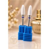 alaraycosmetics Alara'nın Profesyonel Tırnak Koleksiyonu Seramik Freze Ucu 2'li Set 2.35 mm Universal Mavi Bant Jel Protez Tırnak Kalıcı Oje Çıkarıcı Freze Ucu