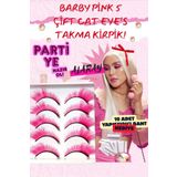 alaraycosmetics RENKLİ TAKMA KİRPİKLER 5ÇİFT PİNK TAKMA İPEK KİRPİK+10 ADET YAPIŞTIRICI BANT