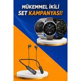 Alarm ve Titreşim Özellikli Akıllı Saat ve Mikrofonlu Kablolu Bluetooth Kulaklık 60 Saat Aby - Çok Renkli