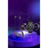 Alarm ve Titreşim Özellikli Akıllı Saat ve Mikrofonlu Kablolu Bluetooth Kulaklık 60 Saat - Altın - Siyah - 35 - 48 mm - Belirtilmemiş