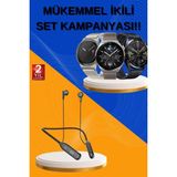 Alarm ve Titreşim Özellikli Akıllı Saat ve Mikrofonlu Kablolu Bluetooth Kulaklık 60 Saat - Renkli