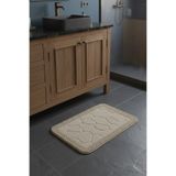 ALAS %100 Pamuk Desenli Banyo Paspası - Ayak Havlusu 50x60 Bej