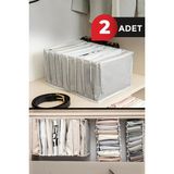 ALAS 2 Adet Akordiyon L Boy 8 Bölmeli Çok Amaçlı Dolap Içi ve Çekmece Içi Düzenleyici Cepli Organizer