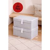 ALAS 2 Adet Çok Amaçlı Baza Altı Giysi & Yastık Mini Hurç - Gri - 40*30*26