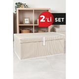 Alas 2 Adet - Kapaklı Çok Amaçlı Hurç Kutu Mega Plus 70X40X30 - Kahverengi