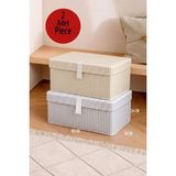 ALAS 2 Adet Karışık Renk Baza Altı Giysi & Yastık Mini Hurç - Gri - 40*30*26