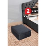 ALAS 2'li Set Çok Amaçlı Baza Antrasit Kutu Hurç 50x40x19 CM