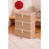 ALAS 3 Adet Çok Amaçlı Baza Altı Maxi Boy Giysi Kutu Hurç - Kahverengi - 50x40x30