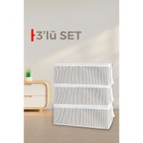 ALAS 3 Adet Hurç Baskılı Hurç 50 x 30 x 20 cm Yastık Kıyafet Battaniye Hurcu