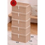 ALAS 5 Adet Çok Amaçlı Baza Altı Maxi Boy Giysi Kutu Hurç - Kahverengi - 50x40x30