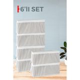 ALAS 6 Adet Gri Çizgili Büyük Baza Altı ve Çekyat Tipi Hurç 65 x 45 x 22 cm