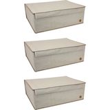 ALAS Çok Amaçlı Katlanabilir Kutu - Toz ve Kirden Koruma, 50x40x19 cm, Beyaz, 3'lü Set