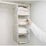 Alas Dolap Içi 4 Raflı Çok Katlı Dolap Içi Düzenleyici Organizer 24*29*64 cm - Gri - Beyaz - 1