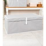 Alas Home Çok Amaçlı Kutu-Organizer-Hurç-Kapaklı 70X40X30 - Gri - Beyaz