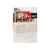 ALAS Kahverengi 3 Adet Kapaklı Çok Amaçlı Hurç, Kutu Mega Plus 70X40X30 cm