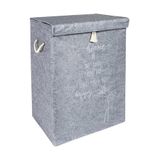 ALAS Keçe Kapaklı Mega Kutu Organizer, Çamaşır Sepeti, Çok Amaçlı Kullanım, Gri (41x30x55 cm)