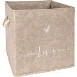Alas Keçe Raf Düzenleyici Sepet Kutu Katlanabilir Saklama Kutusu Baskılı Çok Amaçlı Kutu Bej 30*30*30 cm - Renkli - 1 Adet