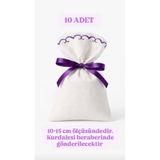ALASEREN 10 ADET 10×15CM MOR NAKIŞLI HAM BEZ KESE ÇOK AMAÇLI BEZ POŞET