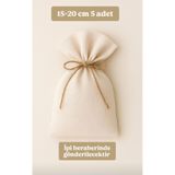 ALASEREN 15×20 cm 5 ADET HAM BEZ BEJ RENK KESE ÇOK AMAÇLI BEZ POŞET