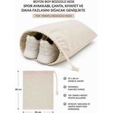 Alaseren 45X60 cm Ham Bez Büzgülü Kese – Büyük Boy Kumaş Kese – Ayakkabı, Hediyelik ve Saklama Kesesi