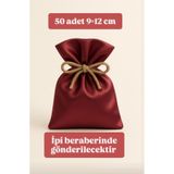 ALASEREN SATEN BORDO RENK BEZ KESE 9×12 CM 50li PAKET DÜĞÜN,NİŞAN TAKI,LAVANTA,KURUYEMİŞ BEZ POŞET