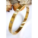 Alaşım Kartier Taşlı Bileklik Gold Snj-001