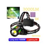 Alaska Profesyonel 30w Lazer Led Şarjlı Kafa Lambası 1 Km Menzil Zoom + Powerbank Özellikli Siyah