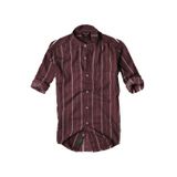 alaska the last frontier Slim Fit %100 Pamuk Kumaş Hakim Yaka Uzun Kol Gömlek--bordo Çizgili--