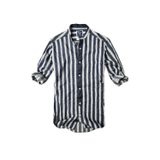 Alaska the last frontier Slim Fit %100 Pamuk Kumaş Hakim Yaka Uzun Kol Gömlek--lacivertçizgi-