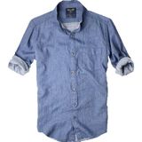 alaska the last frontier Slim Fit Pamuklu Kumaş Hakim Yaka Uzun Kol Gömlek Koyu Navimavi