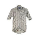 Alaska The Last Frontier Slim Fit Saf Pamuk Kumaş Hakim Yaka Uzun Kol Gömlek-Çizgili Koyu Mavi- Çok Renkli S