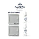 AlaskaEyewear 2 ŞER ADET Mikrofiber GÖZLÜK TEMİZLEME BEZİ VE SPREY SETİ