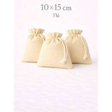 Alasmiel 10X15 cm Kadife Dokulu Büzgülü Kese 3’lü – Lavanta, Takı ve Nikah Hediyelik Çok Amaçlı Bez Poşet - Krem - 10 x 15 cm