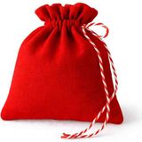 Alasmiel 20×20 cm Kadife Görünüm Petek Kumaş Çok Amaçlı Kese – Hediye, Takı, Bohça ve Saklama Kesesi - 023-Kırmızı