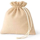 Alasmiel 20×20 cm Kadife Görünüm Petek Kumaş Çok Amaçlı Kese – Hediye, Takı, Bohça ve Saklama Kesesi - 101-Bej