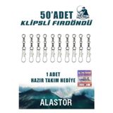 Alastor 50 Adet Klipsli Fırdöndü Olta İçin Fırdöndü Karbon Çelik
