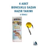 Alastor Boncuklu Sazan Takımı Hazır Boncuklu Sazan İğnesi 3 İğneli