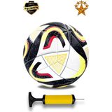 Alastor Futbol Topu Pompa Hediyeli Profesyonel Halı ve Çim Saha Futbol Topu Avantajlı Kaliteli Futbol Topu Dikişli Futbol Topu - Beyaz - Siyah - Sarı