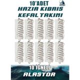 Alastor Hazır 10'lu Kefal Için 10 Iğneli Kıbrıs Takımı 10'lu Paket Hazır Kıbrıs Kefal Takımı 10'lu Set - 4 NUMARA