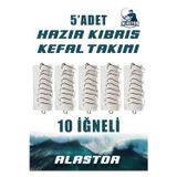 Alastor Hazır 5'Li Kefal İçin 10 İğneli Kıbrıs Takımı 5'Li Paket Hazır Kıbrıs Kefal Takımı 5'Li Set