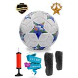 ALASTOR Orijinal Futbol Topu Pompa Ve Tekmelikli 3'lü Set Sert Zemin Halı Çim Saha Futbol Topu No:5