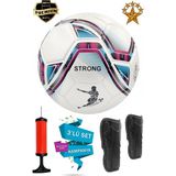 ALASTOR Profesyonel Futbol Topu 3'lü Set Dikişsiz Futbol Topu Sert Zemin Halı Saha Futbol Topu Pompa Tekmelik Avantajlı - Beyaz