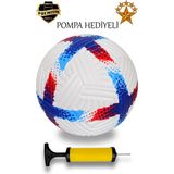 ALASTOR Profesyonel Futbol Topu Pompa Hediyeli Dikişli Futbol Topu Sert Zemin Halı Saha Futbol Topu - Mavi