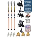 Alastor Profesyonel Sazan Olta Seti Ultra Pro 3'Lü Set 100-300 Atarlı Olta Kamışı 14+1 Bilyeli Olta Makinesi