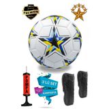 ALASTOR Şampiyonlar Ligi Futbol Topu Pompa ve Tekmelikli 3'lü Set Sert Zemin Halı Saha Futbol Topu No:5