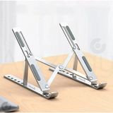 Alazpay Alüminyum Alaşımlı Metal Ayarlanabilir Taşınabilir Katlanabilir Tablet Dizüstü Laptop Standı - Gümüş