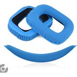 Alazpay Logitech G930 G430 F450 G432 G332 G231 G230 Uyumlu Kulaklık Sünger Yastığı Pedi ve Kafa Bandı - Mavi
