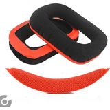 Alazpay Logitech G930 G430 F450 G432 G332 G231 G230 Uyumlu Kulaklık Sünger Yastığı Pedi ve Kafa Bandı - Turuncu